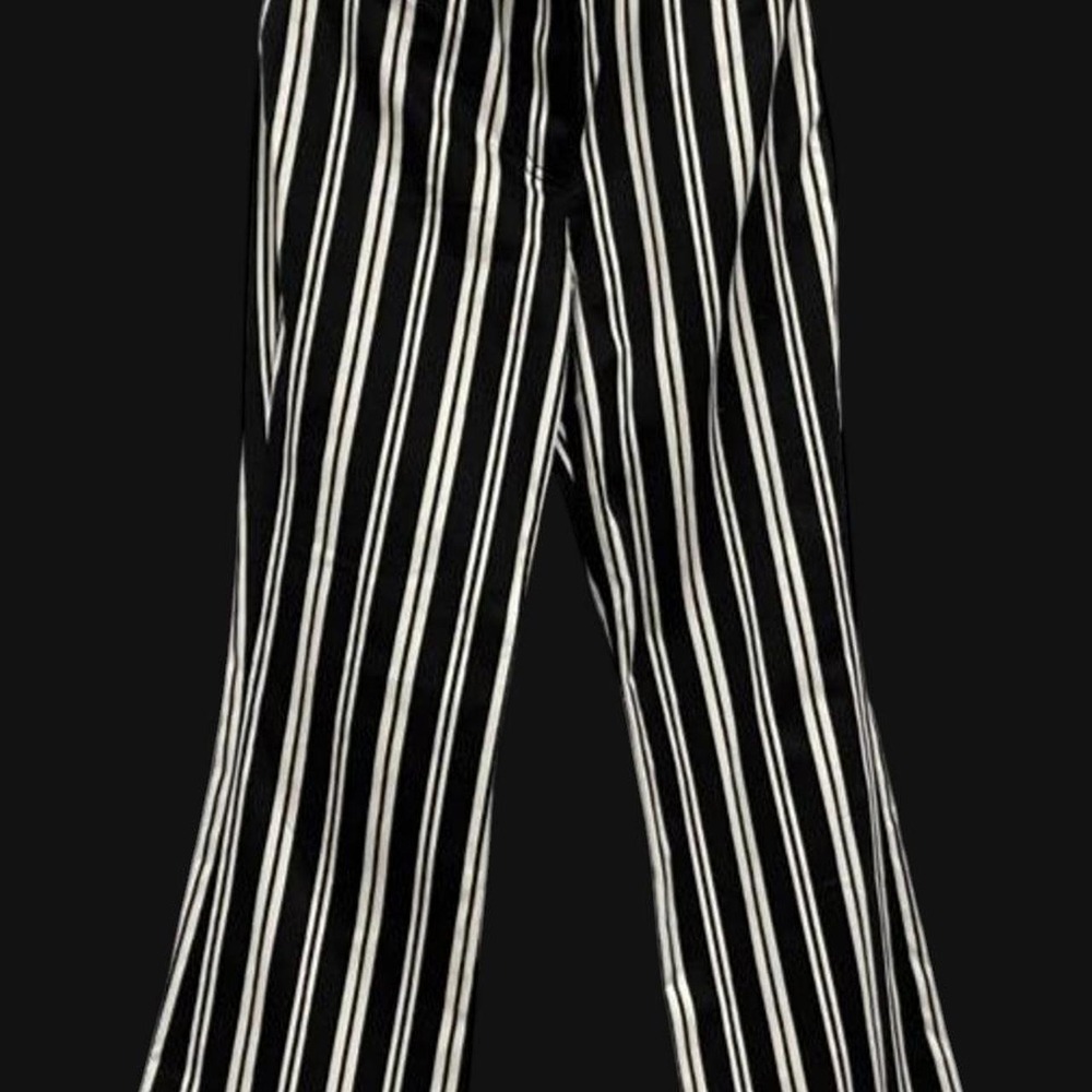 Rare Unique Marc Jacobs Redux Grunge Collection black & white striped trousers